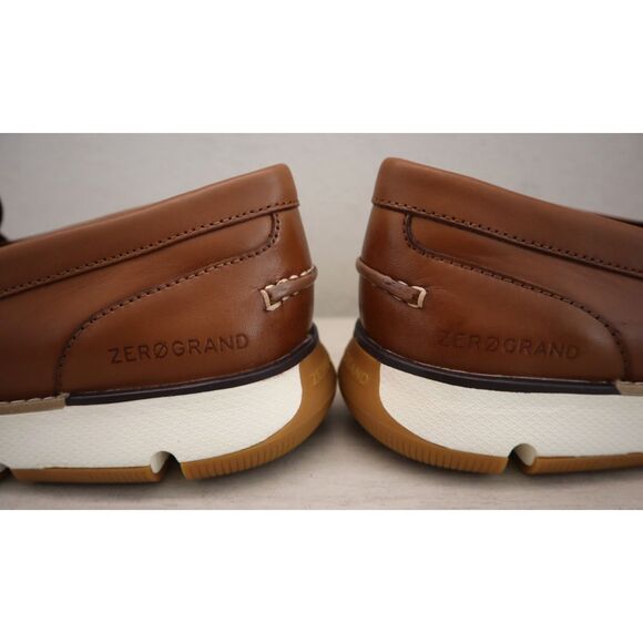Cole Haan C34025 Mens Sz 9.5M British Tan/Ivory Leather 4.ZEROGRAND Loafers - Picture 12 of 16